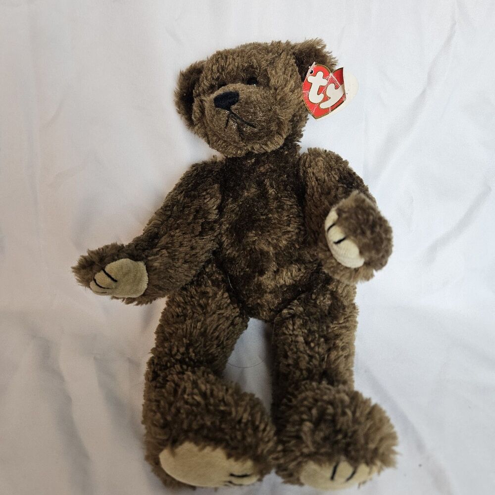 TY Attic Treasures TYRONE BROWN JOINTED TEDDY BEAR 12" Plush Stuffed Animal NEW